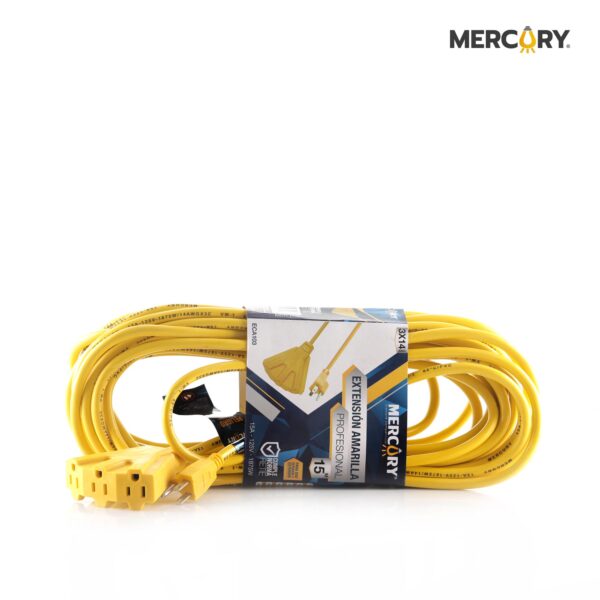 EXTENSION RETIE 15M 3X14 AWG PROFESIONAL AMARILLA MERCURY