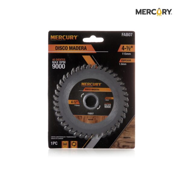 DISCO MADERA MERCURY 4 1/2" 40T