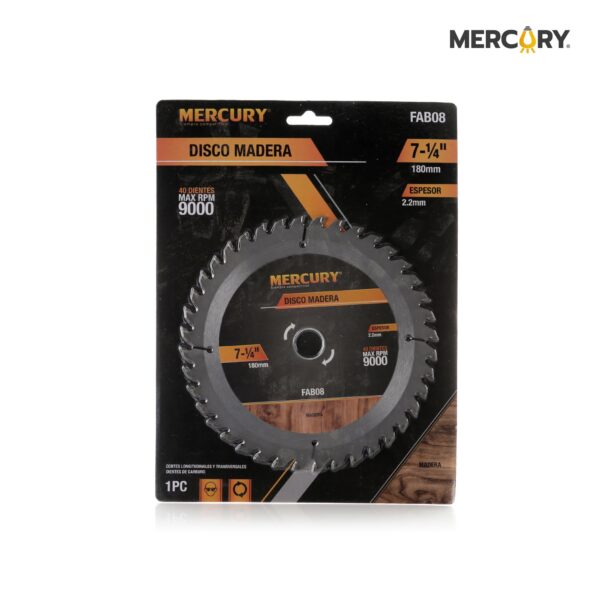 DISCO MADERA MERCURY 7 1/4" 40T