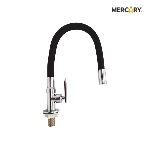 LLAVE LAVAPLATOS MESÓN FLEXIBLE ENCAUCHETADO NEGRO