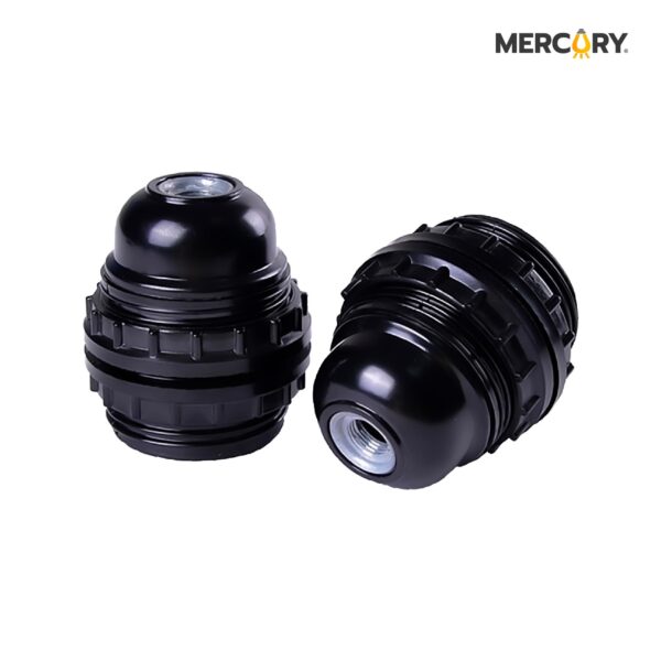PORTALÁMPARA E27 NEGRO DOBLE ANILLO