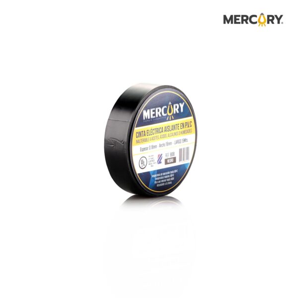 CINTA AISLANTE 15M NEGRA MERCURY CERTIFICACIÓN UL