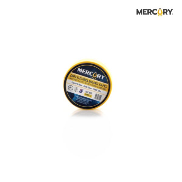 CINTA AISLANTE 5M AMARILLO MERCURY CERTIFICACIÓN UL