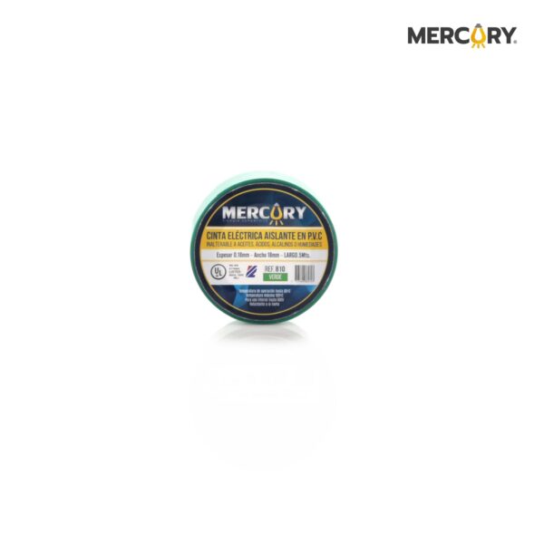 CINTA AISLANTE 5M VERDE MERCURY CERTIFICACIÓN UL