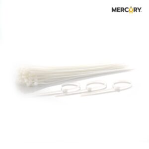 AMARRE PLÁSTICO EN NYLON 30CM X 4MM BLANCO BOLSA*100UND