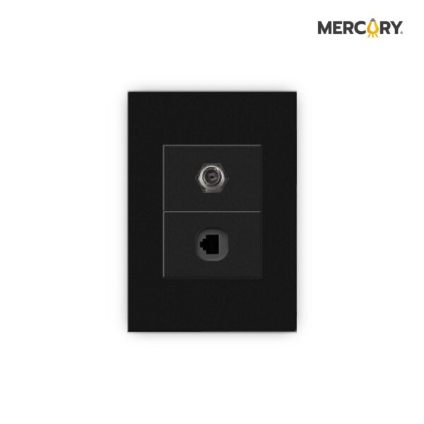 TOMA COAXIAL + TELEFONO BLACK LUXURY
