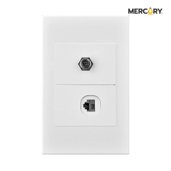 TOMA COAXIAL + TELEFONO MERCURY PREMIUM WHITE