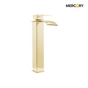 LLAVE LAVAMANOS MONOCONTROL LUXURY GOLDEN ALTO TIPO CASCADA