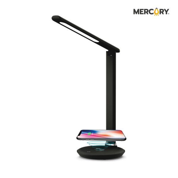 LAMPARA LED ESCRITORIO NEGRO 5W CCT CARGA INALÁMBRICA MD-08