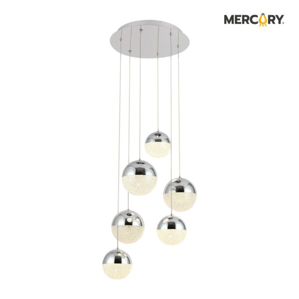 LAMPARA COLGANTE ESFERA 6 LUCES 25W 30X120  4000K